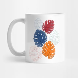 Monstera deliciosa in fall colors design Mug